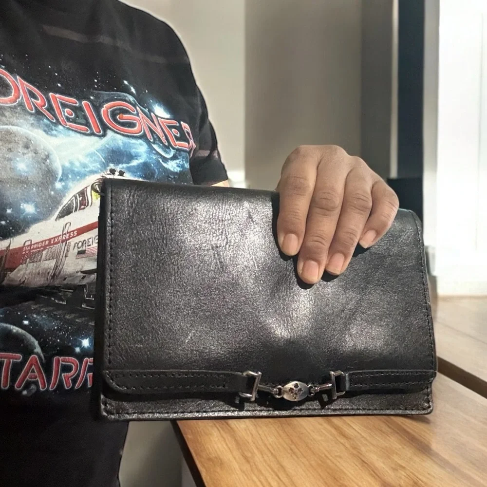 Patricia Nash Clutch Wristlet Black Leather - Picture 14 of 15